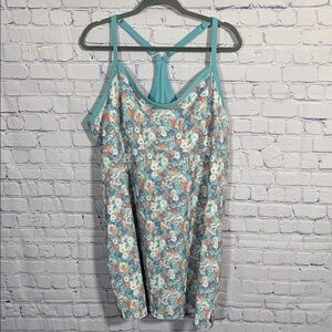 The North Face Women Mini Dress Built in Shorts Blue Floral Print Size 3X Summer